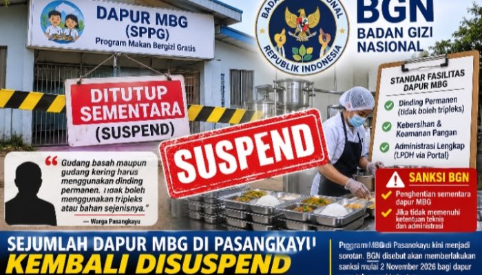 Sejumlah Dapur MBG di Pasangkayu Dikabarkan Disuspend, Standar Bangunan hingga Laporan Dana Jadi Sorotan